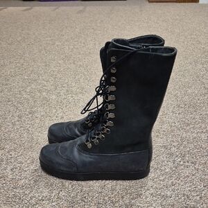 Camper Beluga Black Leather And Nubuck Lace Up Boots Size 36 EUR